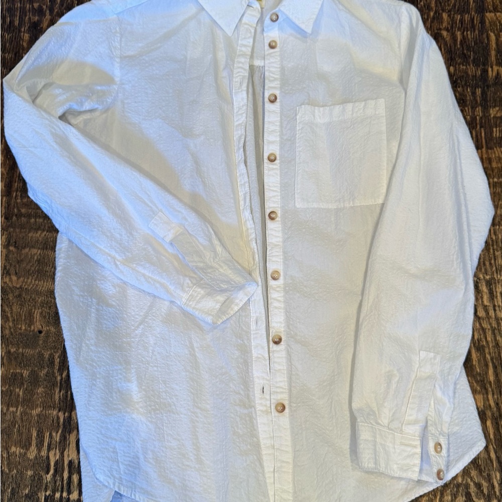 Pilcro and the Letterpress White Button Down Shirt